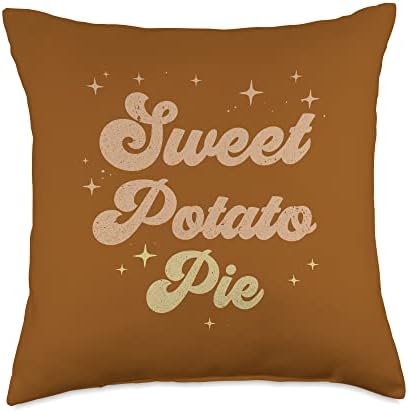 Sweet Potato Pie Retro Thanksgiving Food Nutrition Matching Throw Pillow by Unknown