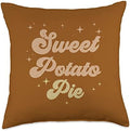 Sweet Potato Pie Retro Thanksgiving Food Nutrition Matching Throw Pillow by Unknown
