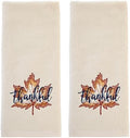 SKL Home Fall/Thanksgiving Thankful Leaf Hand Towel Set-2pc, Natural by SKLHomebySaturdayKnightLtd