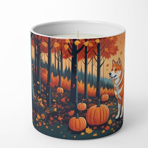 Caroline's Treasures DAC1004CDL Akita Fall Decorative Soy Candle Nature Soy Wax Essential Oil Home Decor Ideal for Bedroom Kitchen Bath Office Gift, 10 oz - Image 3