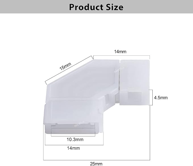 90 Degree Corner 4 Pin L Shape Connector for 10mm RGB LED Strip Light Non-Waterproof IP20(10 PCS)
