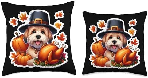 Thanksgiving Soft Coated Wheaten Terrier Dog Owner Funny Throw Pillow - Image 3