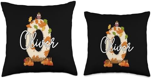 Oliver Thanksgiving Autumn Vibes Fall Kids Toddler Throw Pillow - Image 3