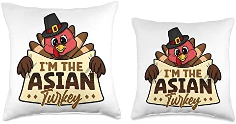 I'm the asian turkey family matching thanksgiving Throw Pillow - Image 3