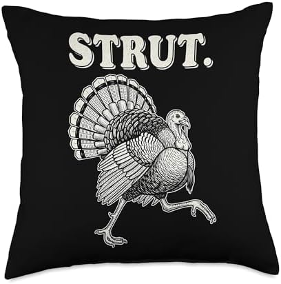 Strut Turkey Humor Design Thanksgiving Throw Pillow by Unknown