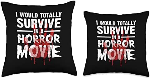 Funny Horror Movie Art For Men Women Halloween Scary Movies Throw Pillow
