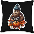 Autumn Fall Big-Foot Big Foot Sasquatch Lover Thanksgiving Throw Pillow by Unknown
