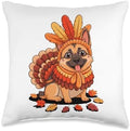 Thanksgiving Turkey German Shepherd GSD Throw Pillow by Unknown