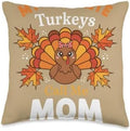 My Favorite Turkeys Call Me Mom Thanksgiving Family Throw Pillow by Unknown