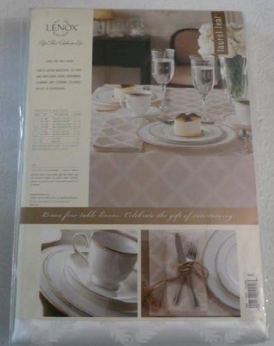 Lenox Laurel Leaf Tablecloth, White - 70"W x 122"L - Image 2