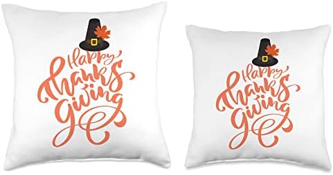 Happy Thanksgiving Pilgrim Fall Autumn Women's Throw Pillow - Image 3