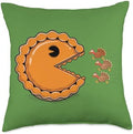 Cute Funny Pie vs Turkey - Hilarious Thanksgiving Food Humor Throw Pillow by Unknown