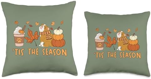 Tis The Season Bulldog Bully Dog Fall Autumn Pumpkin Coffee Throw Pillow - Image 3