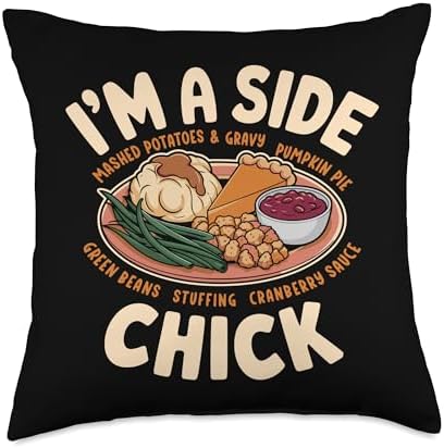 I'm A Side Chick, Grateful Thankful Blessed, Thanksgiving Throw Pillow by HadleyDesigns