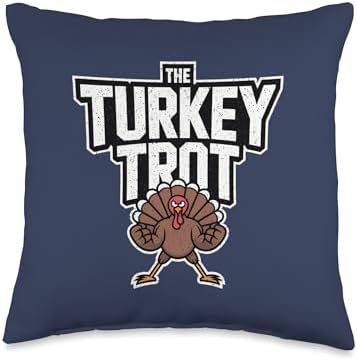 Running 67 Thanksgiving Day 5k Shirt Trot Squad 67 Turkey Throw Pillow by Unknown