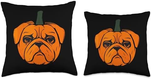 Pug Pumpkin Halloween Thanksgiving – Cute Dog Lover Throw Pillow - Image 3