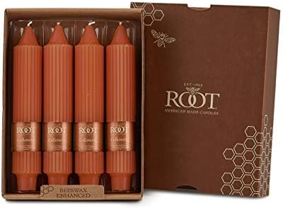 Root 4-Count Unscented Grecian Collenette Candles, 7-Inch, Rust by RootCandles