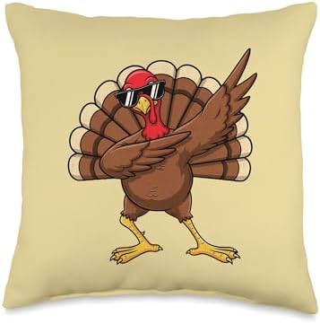 Cool Turkey Sunglasses Fun Thanksgiving Throw Pillow by Unknown