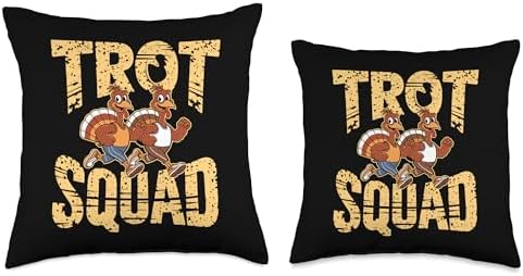 Trot Squad, Friendsgiving Squad Running Thanksgiving Throw Pillow - Image 3
