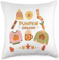 Pumpkin Season Autumn Thanksgiving Fall Pumpkin Throw Pillow by Unknown