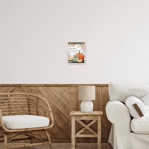 Thanksgiving Gingham Pumpkin, 11 x 14 Inch Framed Giclée Print - Image 3