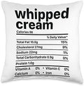 Thanksgiving Whipped Cream Calories Menu Throw Pillow by Unknown