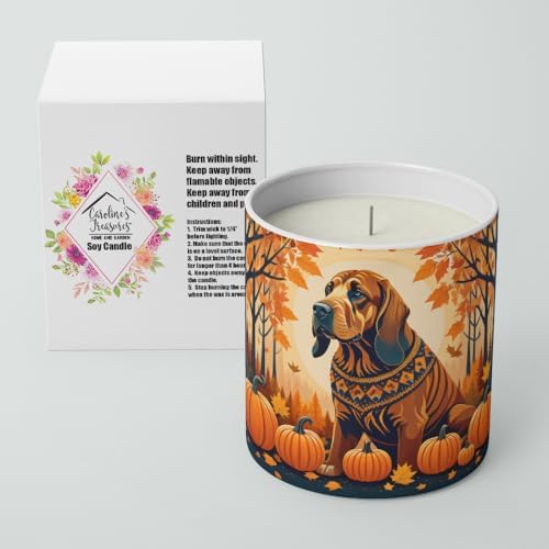 Caroline's Treasures DAC1021CDL Bloodhound Fall Decorative Soy Candle Nature Soy Wax Essential Oil Home Decor Ideal for Bedroom Kitchen Bath Office Gift, 10 oz - Image 2
