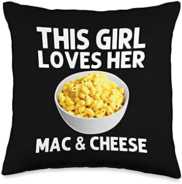 Cool Mac And Cheese For Girls Kid Macaroni Food Thanksgiving Throw Pillow by Unknown
