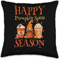 Autumn Thanksgiving Pumpkin Spice Costume Happy Pumpkin Spice Season Coffee Latte Lovers Fall Throw Pillow, 16x16, Multicolor by Unknown