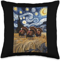Thanksgiving Turkey Van Gogh Starry Night Holiday Turkey Day Throw Pillow by Unknown