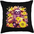 Thanksgiving Sloth Lover Gift for Men Women Kids Girls Boys Throw Pillow by Unknown