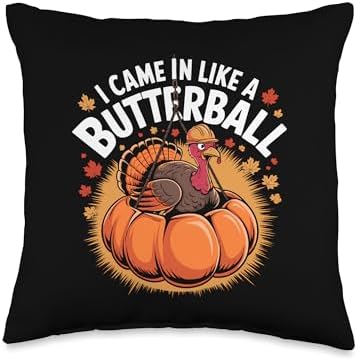 Pumpkin Design Fall Throw Pillow by Unknown