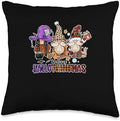 Halloween Thanksgiving Christmas HalloThanksMas Gnome Throw Pillow by Unknown