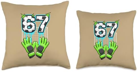 Thanksgiving 67 Six Seven Soccer Goalkeeper Meme 6 7 Turkey Throw Pillow - Image 3