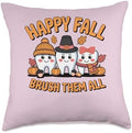 Happy Fall Brush Them All Funny Dental Thanksgiving Throw Pillow by Unknown