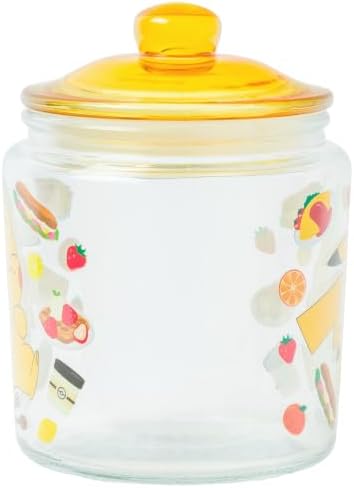 Silver Buffalo Pokemon Pikachu Glass Jar with Lid Food Crave Icons, 6 Inch