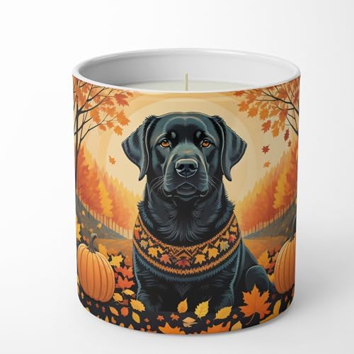 Caroline's Treasures DAC1054CDL Black Labrador Retriever Fall Decorative Soy Candle Nature Soy Wax Essential Oil Home Decor Ideal for Bedroom Kitchen Bath Office Gift, 10 oz by CarolinesTreasures