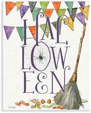 Spellbound Halloween Broom, 11 x 14 Inch Mounted Print on Wall Plaque
