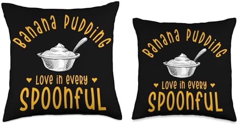 Thanksgiving - Banana Pudding Puding Lover Designs Dessert Banana Cream Pudding Quote Throw Pillow, 18x18, Multicolor - Image 3