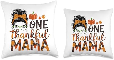 One Thankful Mama, Thankful For You, Happy Thanksgiving Throw Pillow - Image 3
