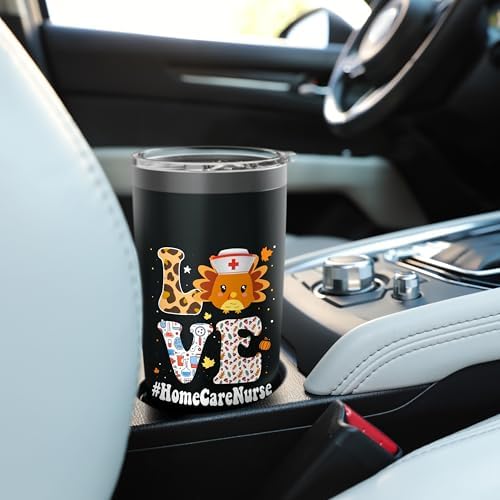 Leopard Gobble Gobble Thanksgiving Home Care Nurse Turkey Stainless Steel Insulated Tumbler - Image 6