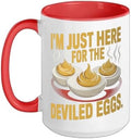 I’m Just Here for the Deviled Eggs Egg Expert Deviled Egg Ceramic Mug, Red/White, 15oz by Unknown