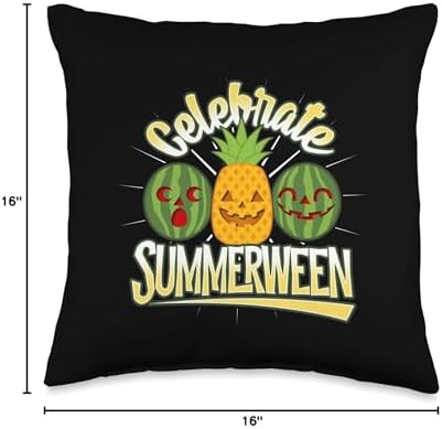 Summer Halloween Jack O Lantern Celebrate Summerween Throw Pillow