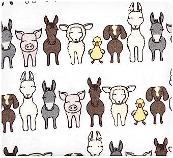 Hudson Baby Unisex Baby Cotton Poly Flannel Receiving Blankets, Farm Friends Grey, One Size - Image 3