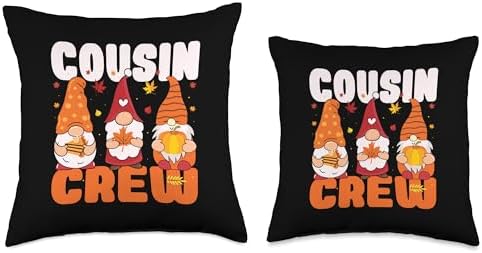 Funny Cousin Crew Thanksgiving Family Matching Throw Pillow - Image 3