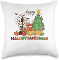 Happy Hallothanksmas Costume Happy Hallothanksmas Funny Halloween Thanksgiving Christmas Throw Pillow, 18x18, Multicolor by Unknown
