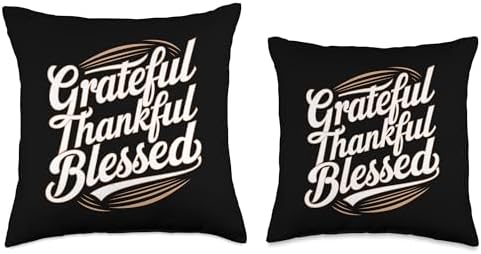 Grateful Thankful Blessed Thanksgiving Throw Pillow - Image 3