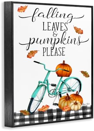 Fall Leaves Pumpkin Bicycle Sign, 24 x 30 Inch Framed Giclée Print - Image 2