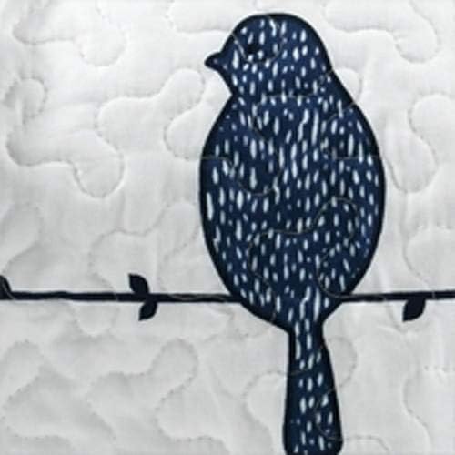 Lush Decor Rowley Birds Reversible Throw Blanket, 50" W x 60" L, Navy - Throw Blankets for Bed - Couch Blanket - Farmhouse Throw Blanket for Couch