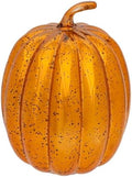 Boston International Handblown Glass Pumpkin with LED Light Thanksgiving Halloween Decorations for Home, Large, Orange Starry by BostonInternational